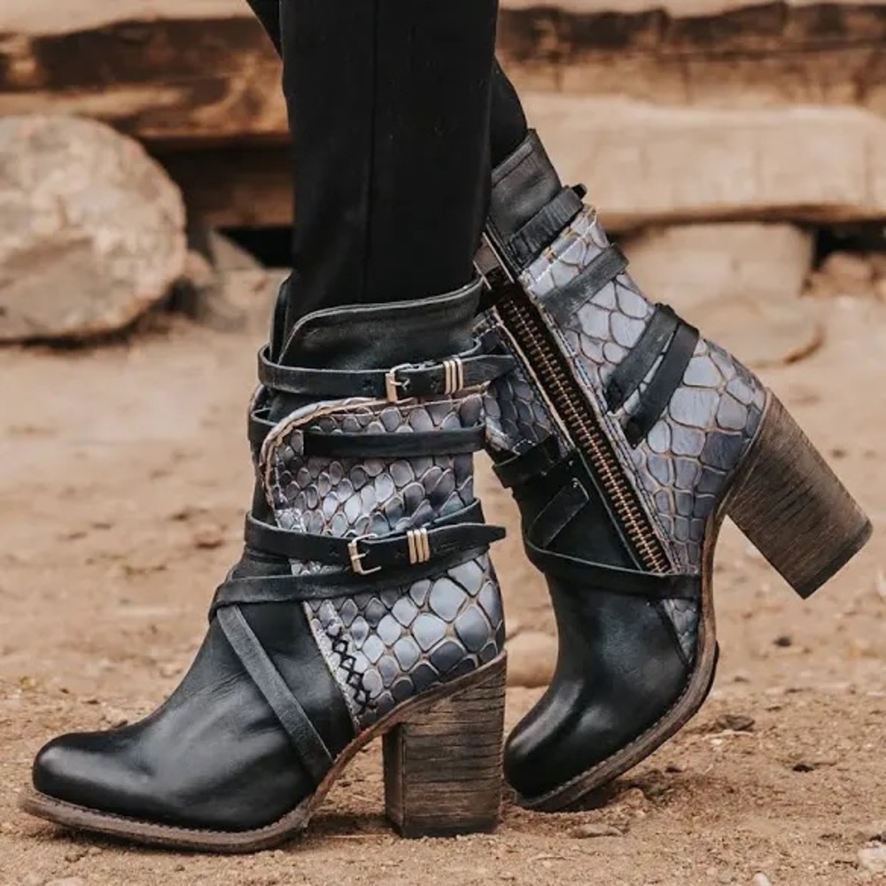 Freebird Baker Navy Multi Ankle Boot.